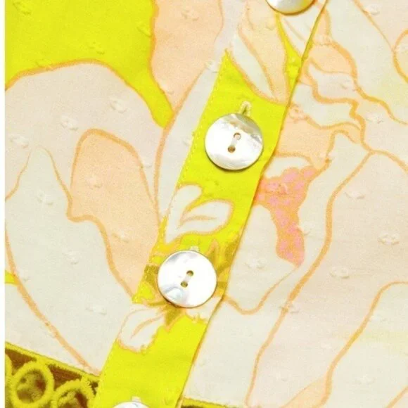 Farm Rio Women’s Neon Garden‎ Cotton Midi Dress - Size Small